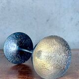 Set of six hammered metal stemmed glasses
