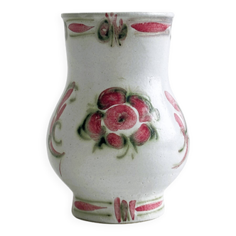 Keraluc Quimper pink vase, hand-painted Breton ceramic
