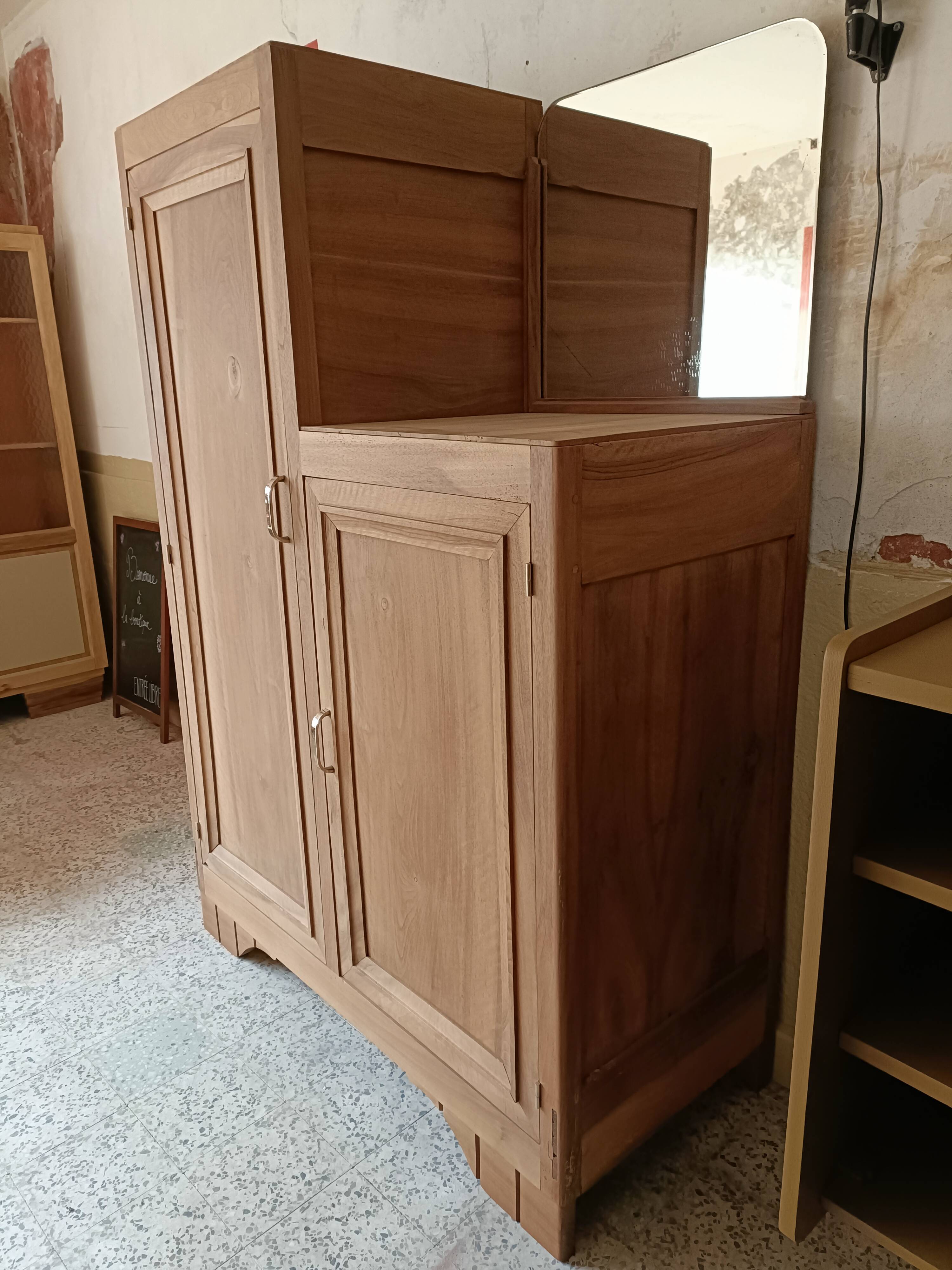 Renovated asymmetrical Art Deco wardrobe/cupboard