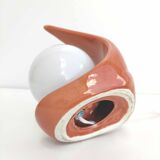 Ceramic lamp and opaline wave shape 70s
