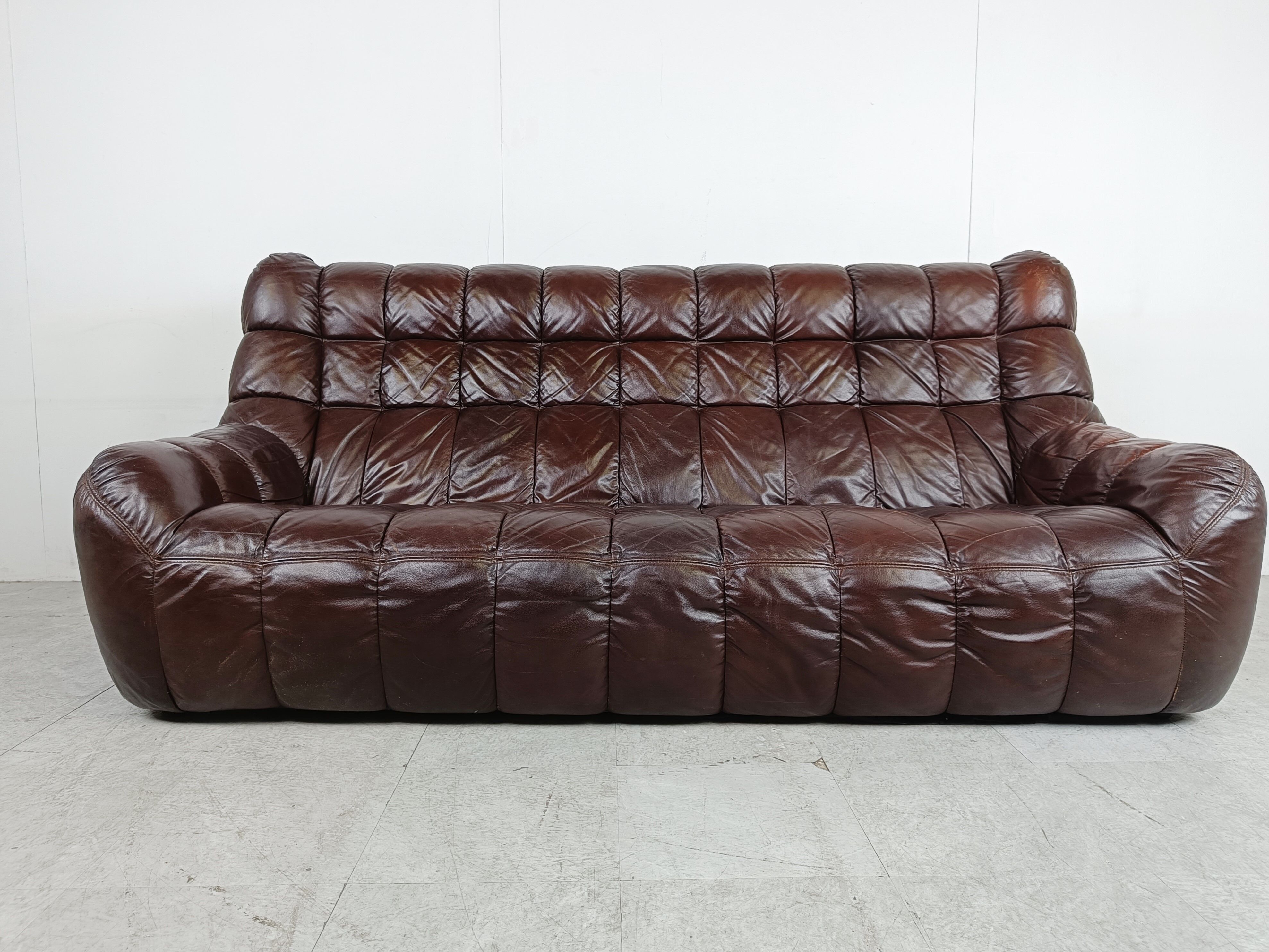 Vintage leather sofa 1970s