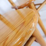 Rainer Daumiller style set of 4 brutalist pine chairs