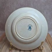 Antique hollow plate Lebacqz & Bouchard Colombier with bird decoration, Terre de Fer.