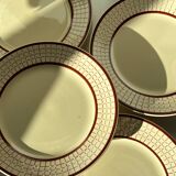 Set of 5 vintage Longchamp earthenware plates - made in France