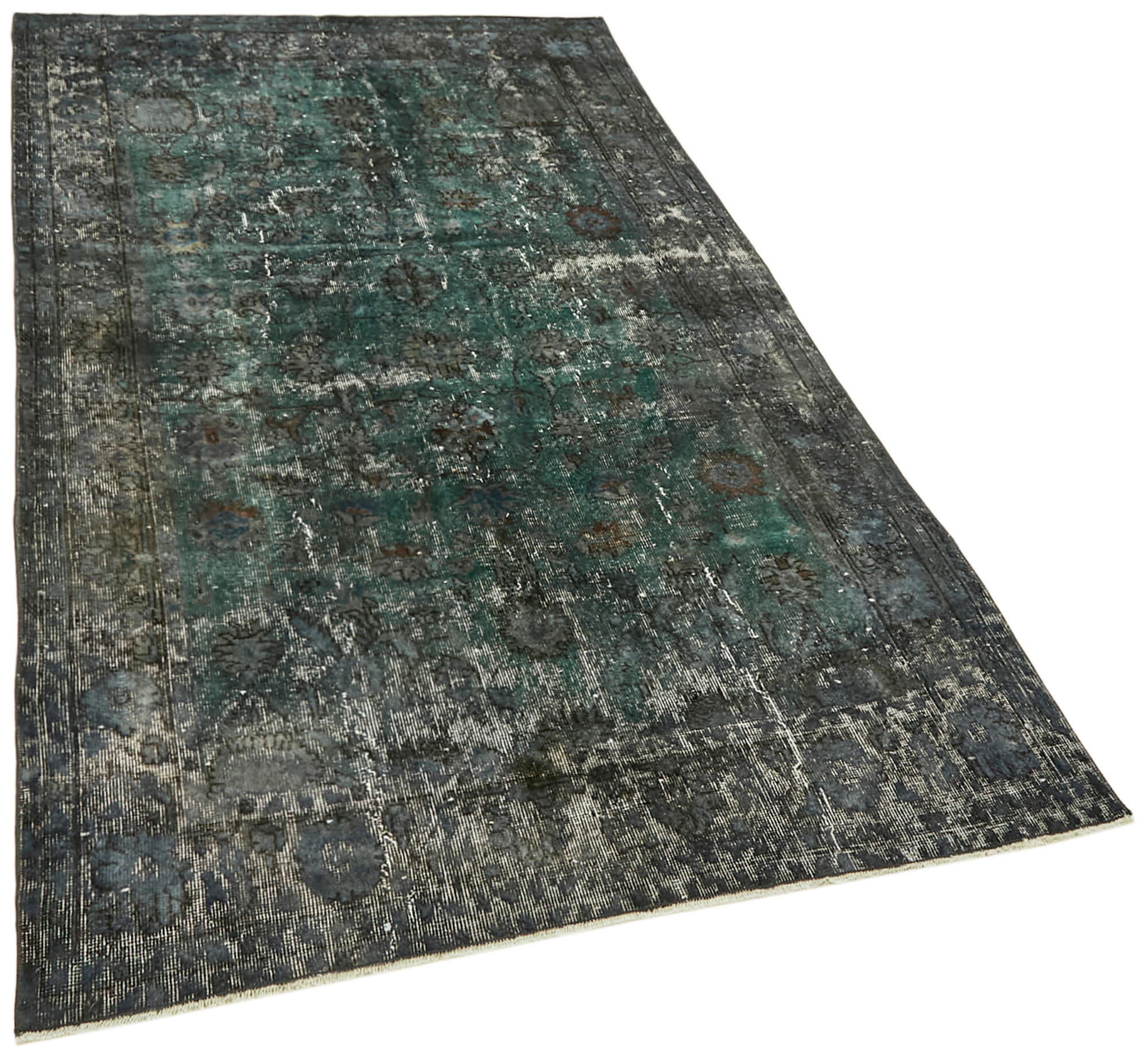 Hand-knotted antique oriental 1970s 154 cm x 237 cm blue carpet