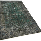 Hand-knotted antique oriental 1970s 154 cm x 237 cm blue carpet