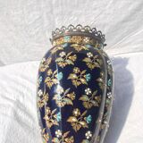 Cloisonné enamel vase and Bronze frame by Gien