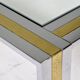 Square coffee table in brass, chrome and glass by Renato Zevi, Italy, 1970s