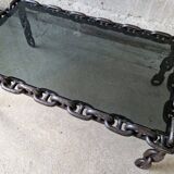 Table à chaînes brutaliste, années 1970