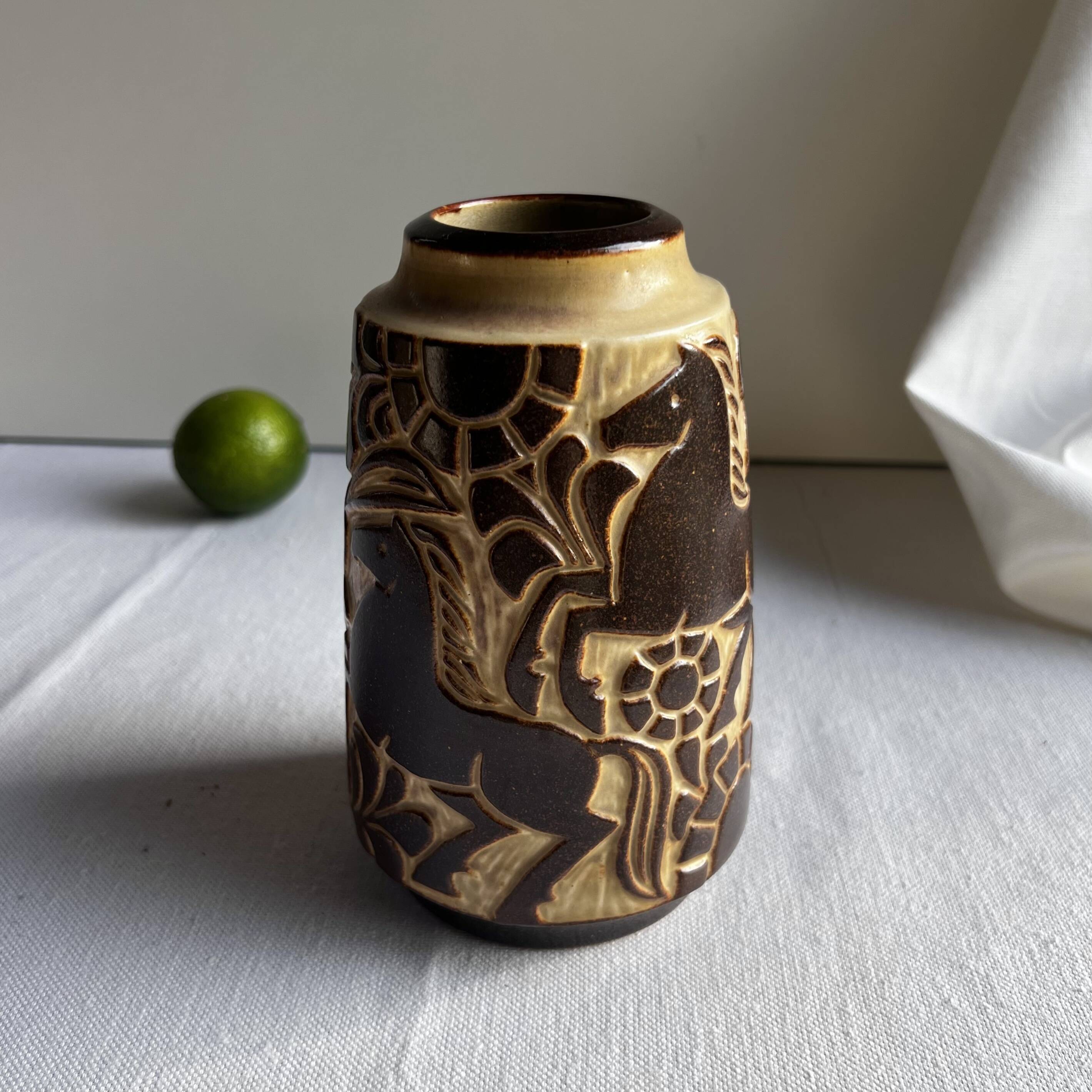 Danish Vase Brutalist Ceramic Bornholm Marianne Starck Michael Andersen