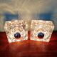 Pair of Ice Cube wall sconces in transparent bubbled glass, 1970s.