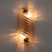 Pair of Barovier & Toso Style Modern Murano Glass Smoked Twisted Sconces