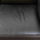 Bastiano Leather Sofa in Black by Tobia Scarpa for Gavina / Knoll