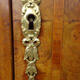 Louis XVI style walnut burl buffet with gilt bronze mounts