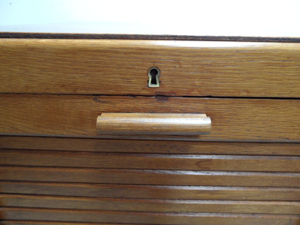 Vintage filing cabinet with roller shutter