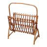 Bamboo and rattan magazine rack, 1950s