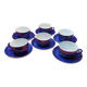 Service of 6 cups and saucers in cobalt blue with gold trim - Mitterteich