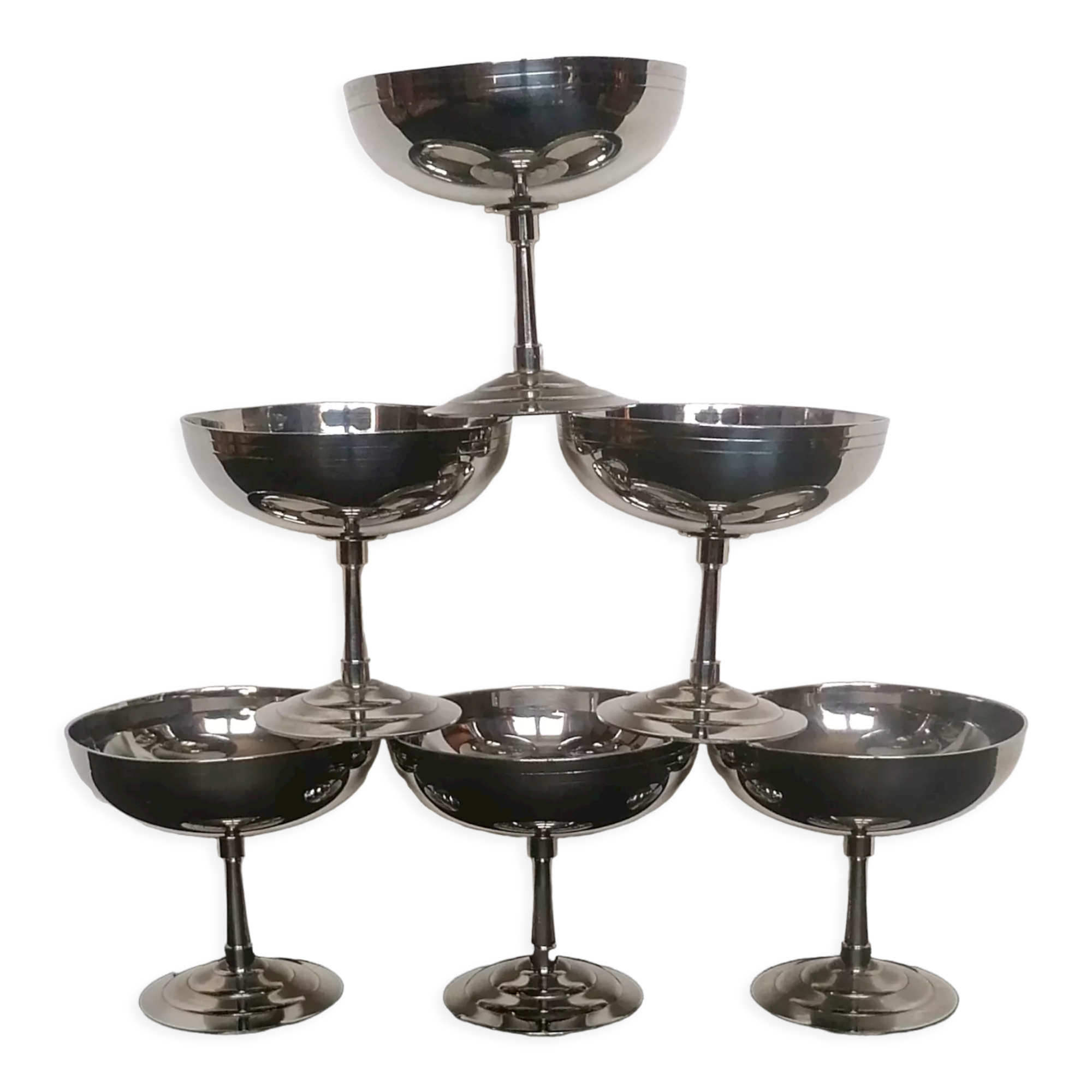 6 ice cream cups Letang Remy stainless steel 18 /10