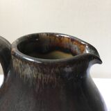 Puisaye stoneware pitcher, high fire, signed Michel and Denis Pointu