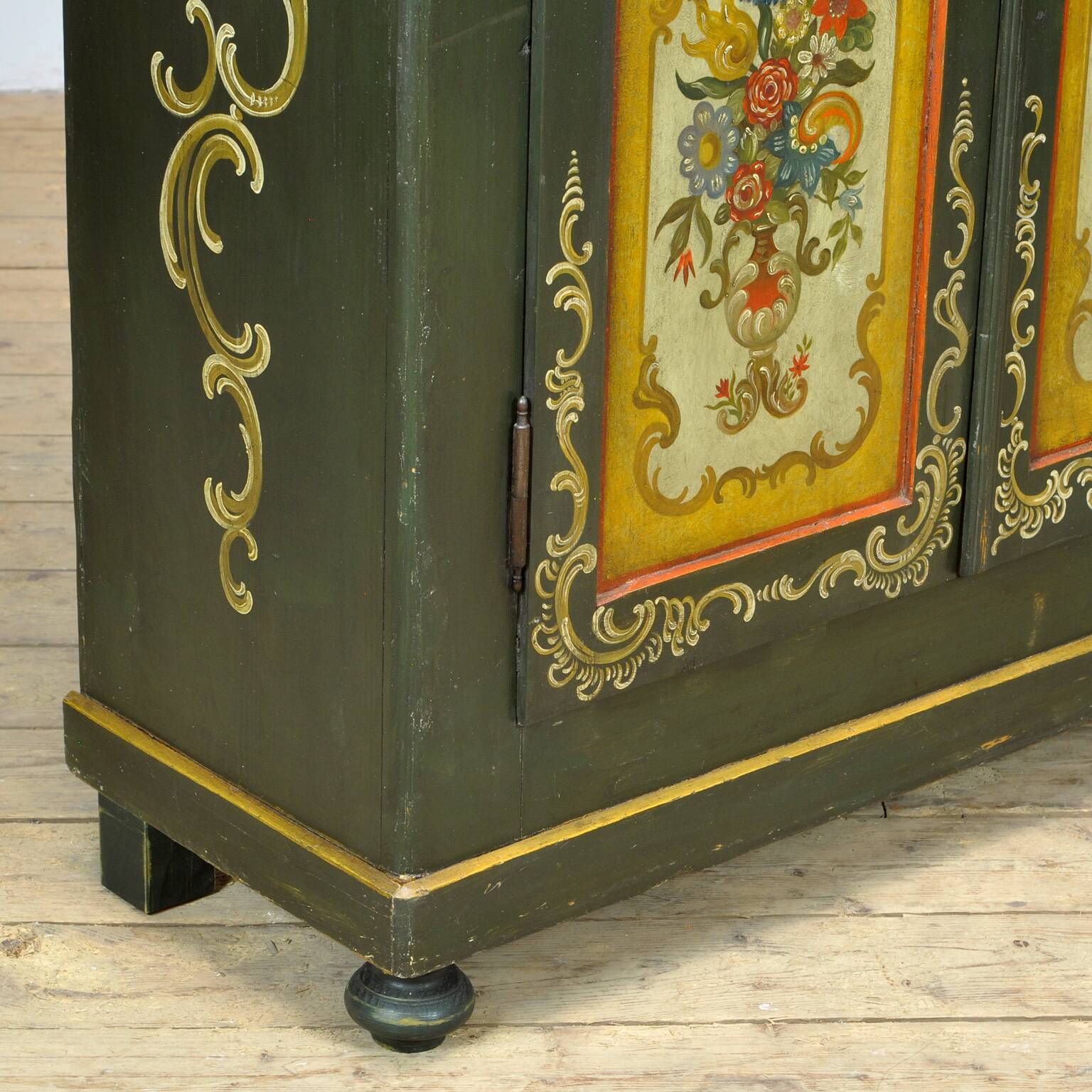 Antique German Hand Painted Cabinet, Circa 1850