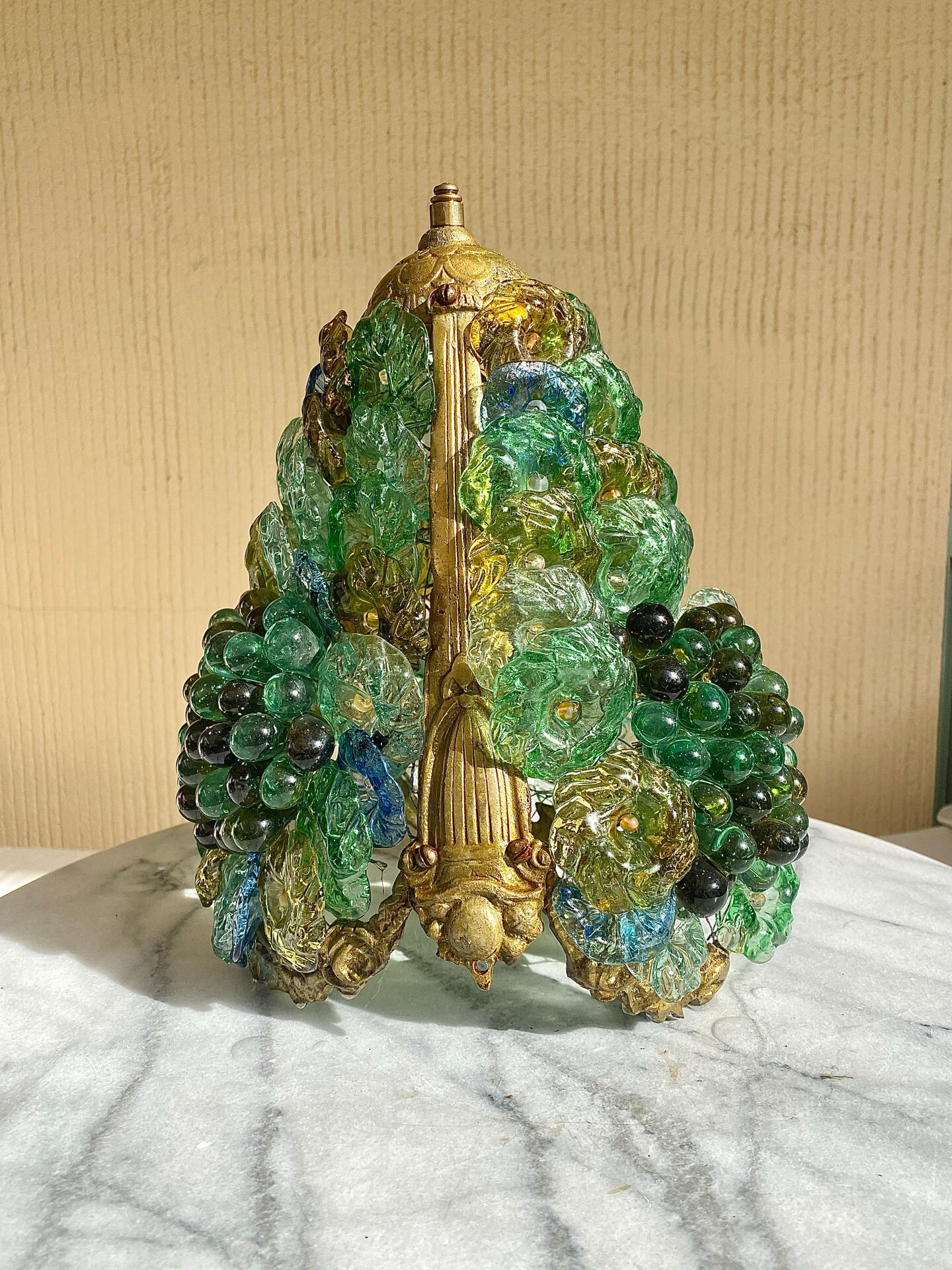 Abat-jour grappe de raisins en verre de Murano, années 50