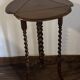 Small walnut side table with drop leaf and twisted legs – 20th century