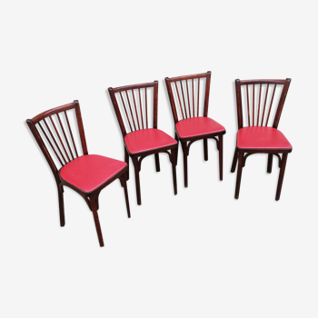 Set de 4 chaises Baumann skai rouge