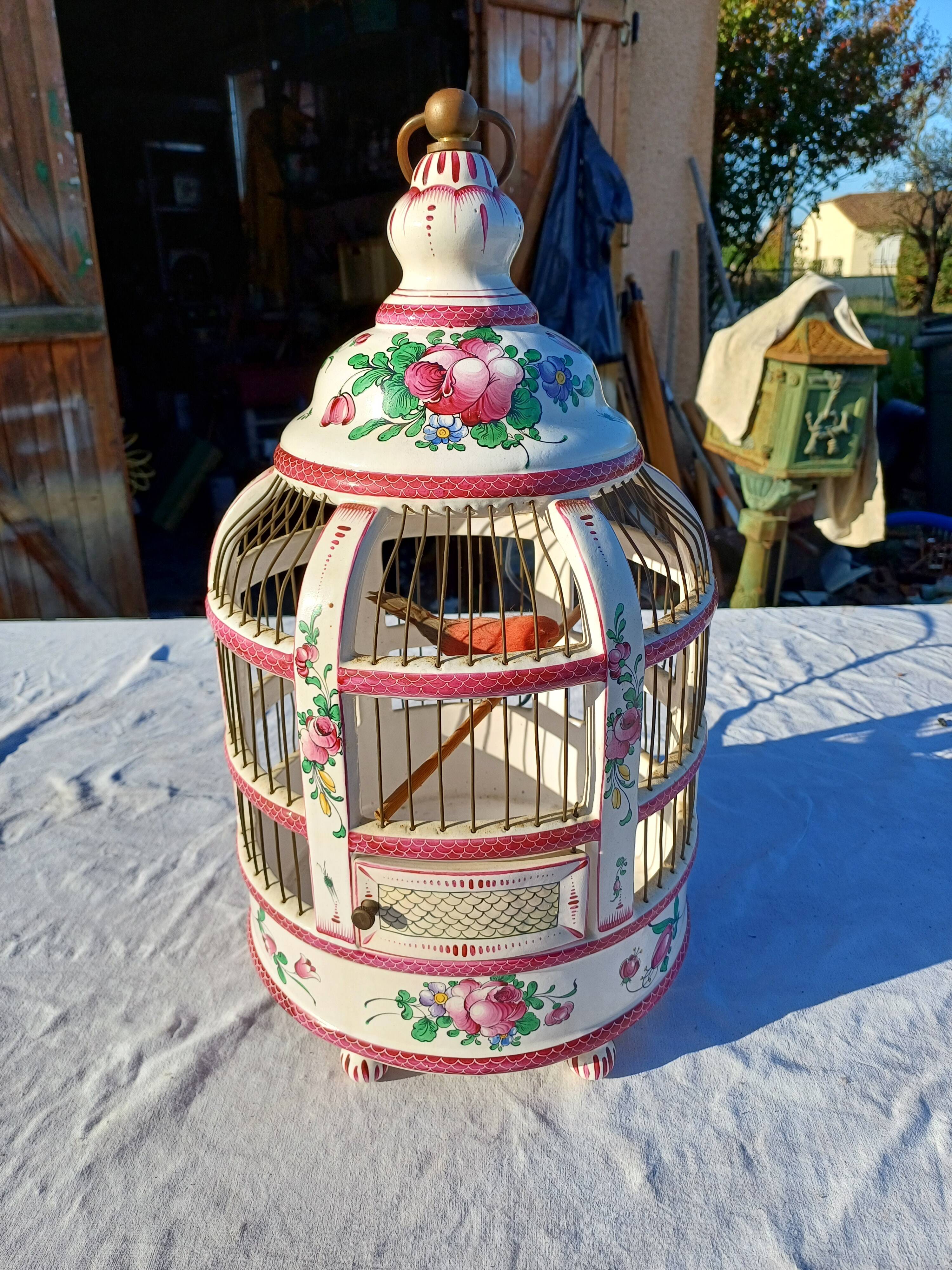 19th century bird cage in Lunéville earthenware