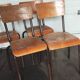 Lot de 4 chaises d'école métal et bois