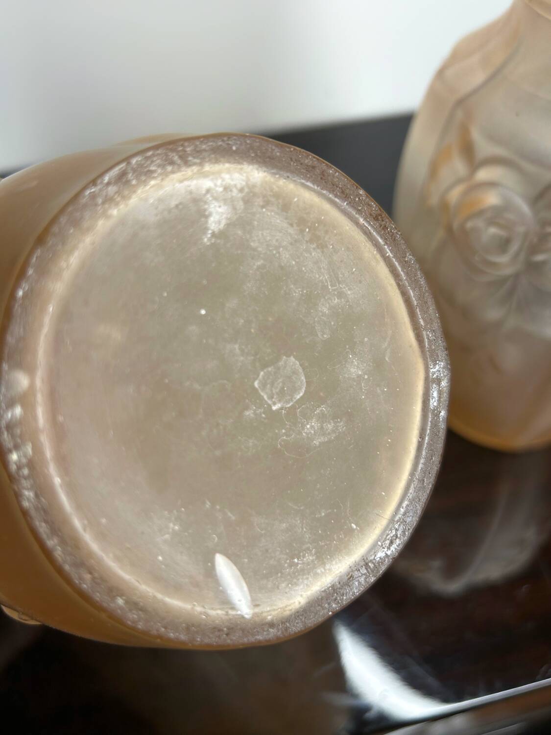 Art Deco pressed molded glass vases (X2)