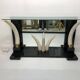 Versailles collection elephant faux tusk ebony console table mirror glass 1970s