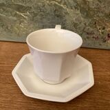 Vintage Johnson Brothers Octagonal White Teacup and Saucer Made in England