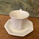 Tasse à thé et soucoupe vintage Johnson Brothers octogonales blanche Made in England