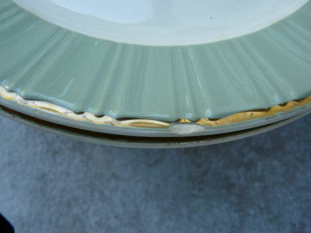 6 Vintage Celadon Plates by Villeroy & Boch from the 1950s