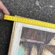 Antique painting – Medieval village scene by the water, signed
