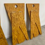 4 design chairs from the 70s in vintage foldable agglomerated wood
