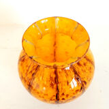 Murano style yellow blown glass vase