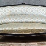 Napoleon III period bench in blackened wood circa 1850