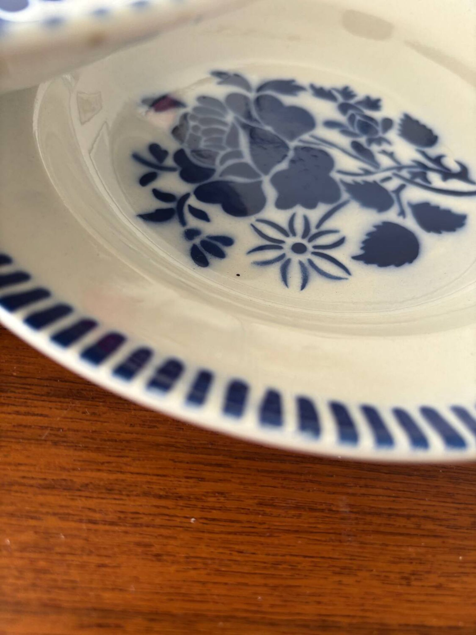Set of 6 deep plates Luneville model Évian – floral decoration