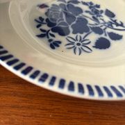 Set of 6 deep plates Luneville model Évian – floral decoration