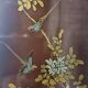 Vintage Chinese cabinet with gold leaf and flowers / oriental cabinet