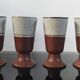 Vintage ceramic set – Jug & 4 footed glasses 70s - Korea
