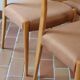 4 chaises scandinaves vintage en bois clair