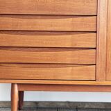 Large Danish Mid-Century Modern Teak Sideboard with Tambour Doors by Arne Vodder for Sibast