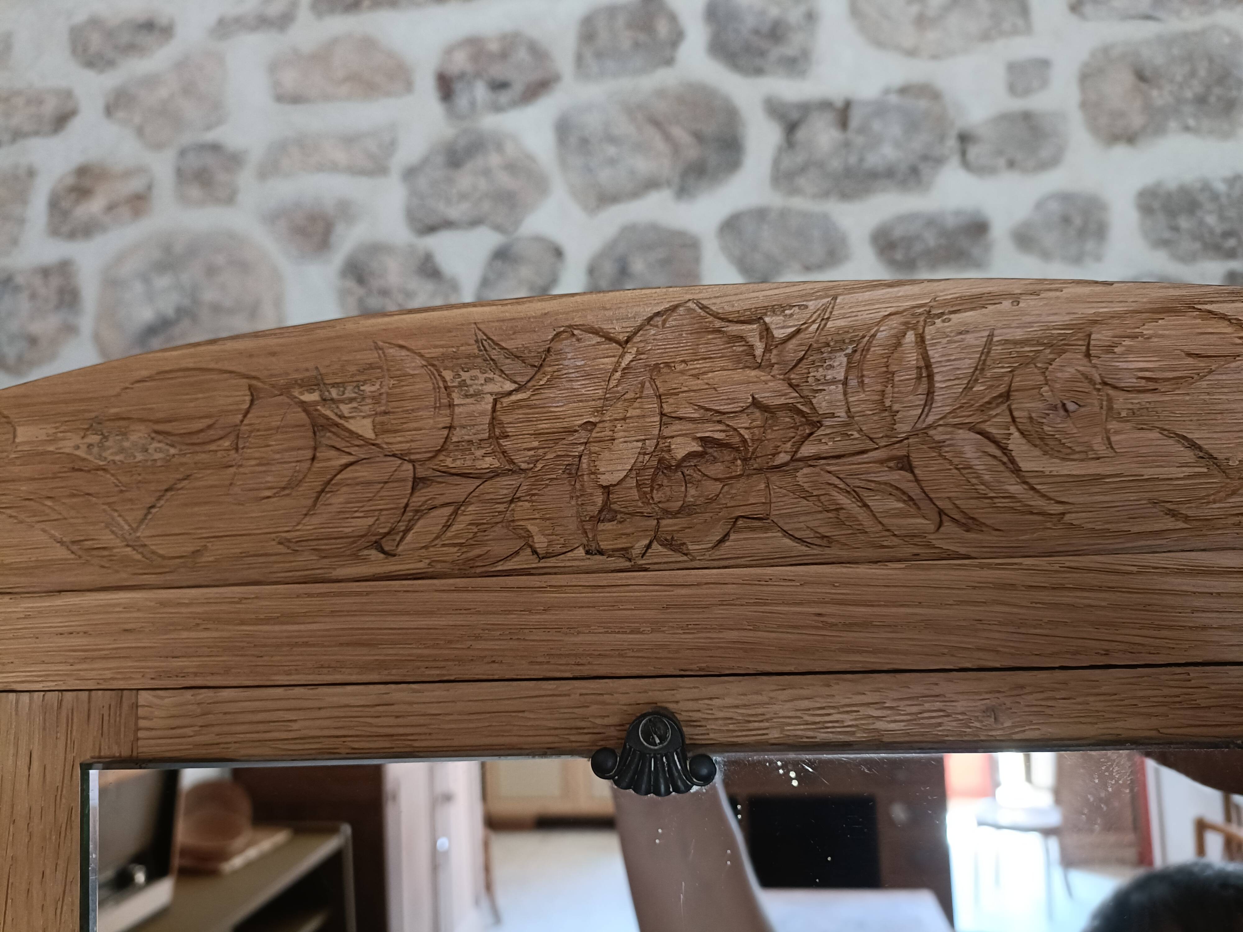 Renovated Art Deco oak wardrobe
