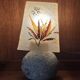 Pair of granite lamps with resin lampshades