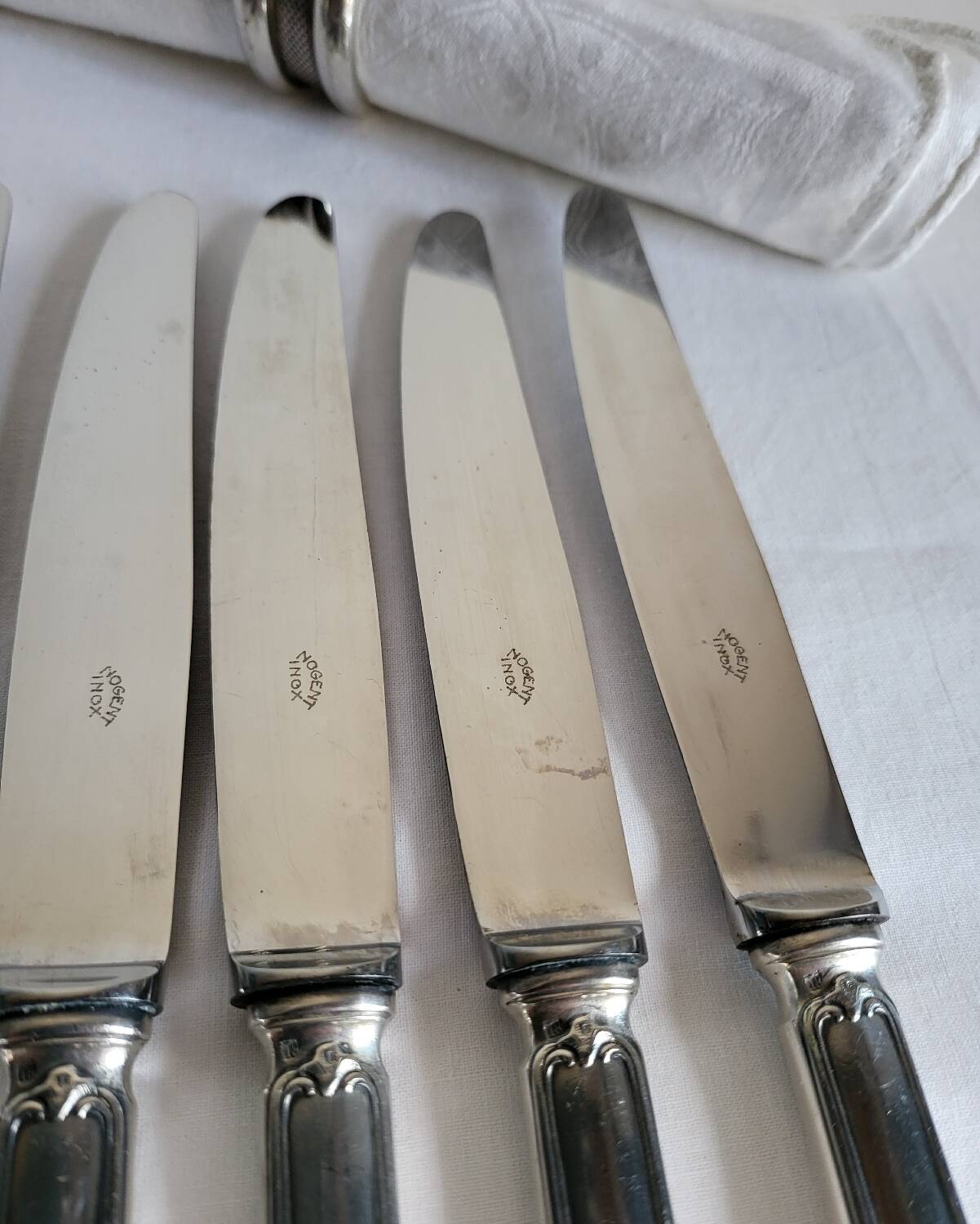 12 silver-plated table knives with stainless steel blades nogent