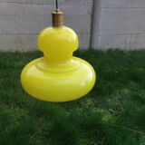 Yellow opaline hanging lamp