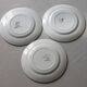 3 dessert plates earthenware Salins France hand-painted