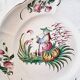 Antique ceramic or earthenware plate from the 19th century, Chinese style decoration